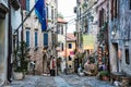 Street with artistic shops in Groznjan, Croatia